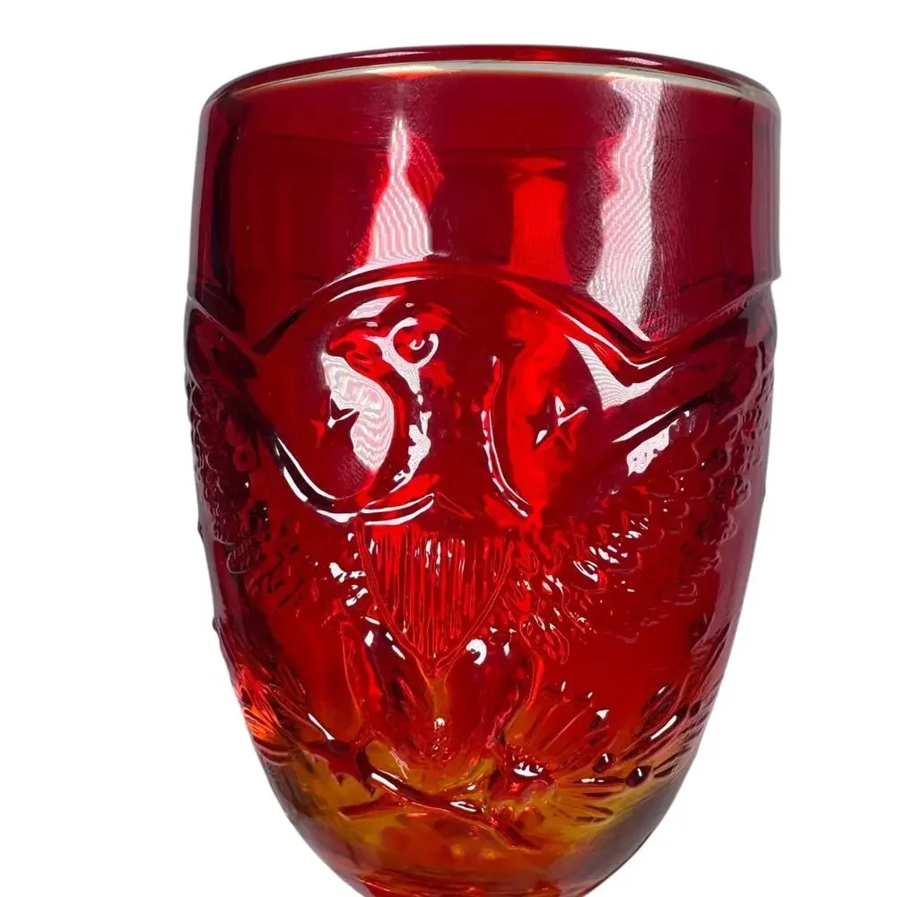 Vintage LE Smith Amberina Glass Goblets 6.75